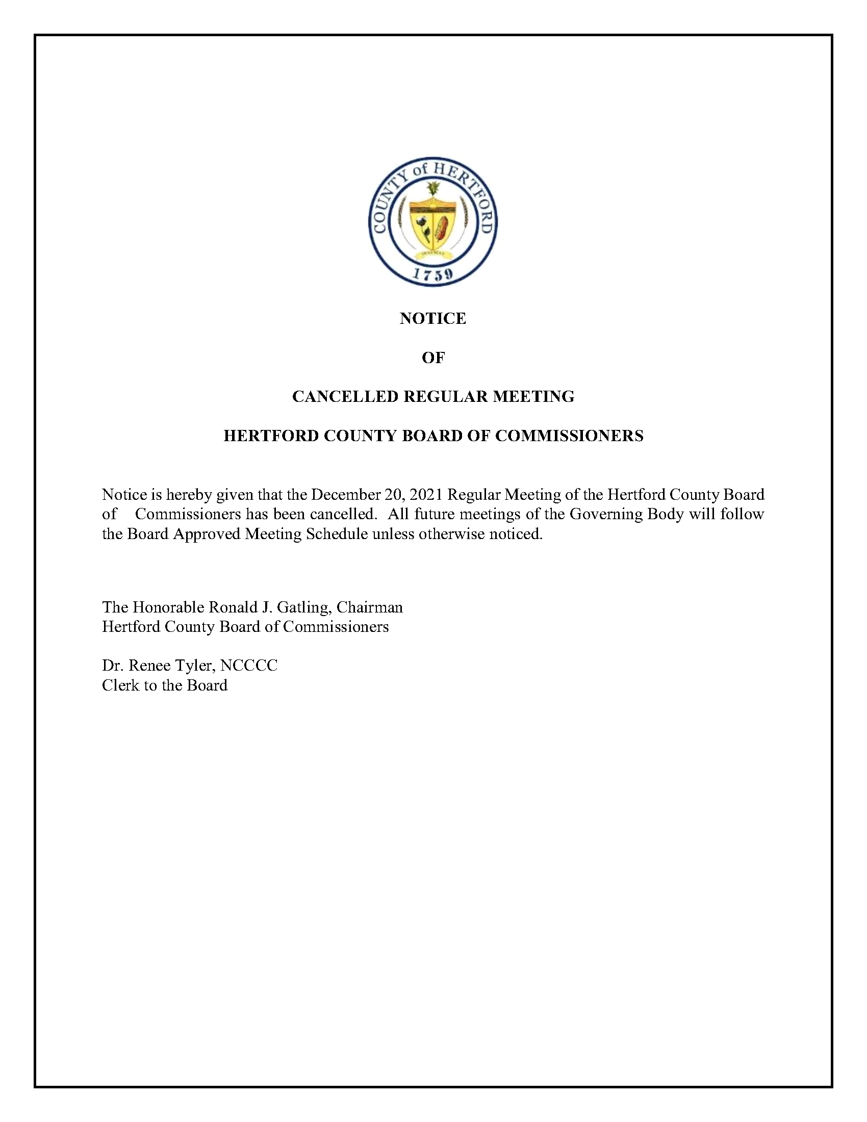 NOTICE of Cancelled Meeting _12202021